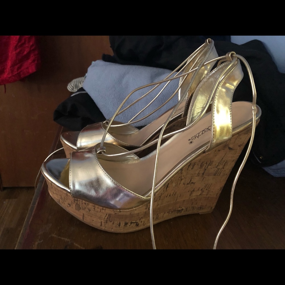Gold High Heels